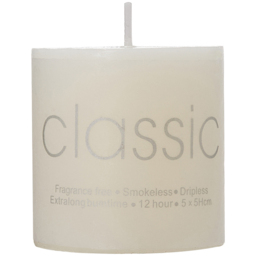 H&O Direct Unscented Paraffin Pillar Candle 6 Pack - Size: 15 x 7 x 7cm - White - Wilko - thumbnail 3