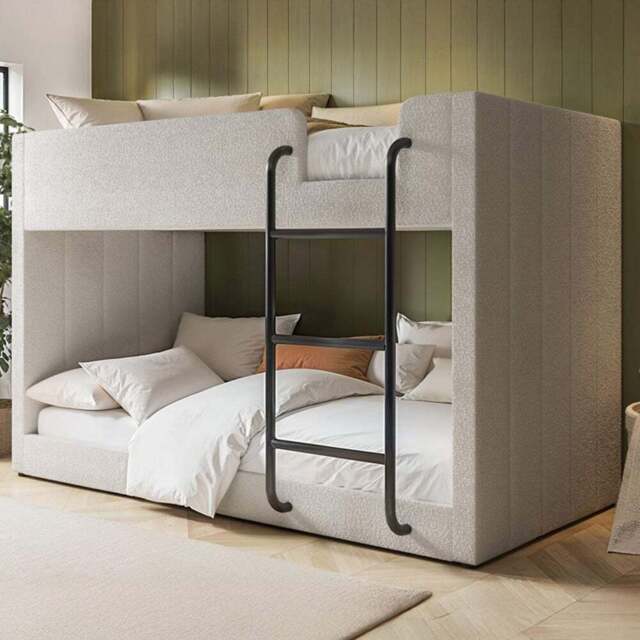 Flair Eden Beige Boucle Bunk Bed - Size: Single - Cream - Wilko - image 1