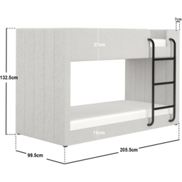 Flair Eden Beige Boucle Bunk Bed - Size: Single - Cream - Wilko - thumbnail 7