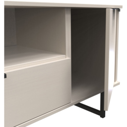 Crowndale Hong Kong Ready Assembled 2 Door Single Drawer Kashmir Ash Media Unit - Size: 40 x 145 x 62cm - Cream - Wilko - thumbnail 7