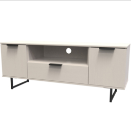 Crowndale Hong Kong Ready Assembled 2 Door Single Drawer Kashmir Ash Media Unit - Size: 40 x 145 x 62cm - Cream - Wilko - thumbnail 3