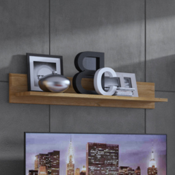 Florence Cortina 117cm Grandson Oak Wall Shelf - Size: 21 x 117 x 19cm - Brown - Furniture to Go - Wilko