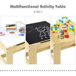 Costway Beige Table and Chair Set with Storage Boxes - Size: 76.2 x 68.6 x 12.7cm - Cream - Wilko - thumbnail 7
