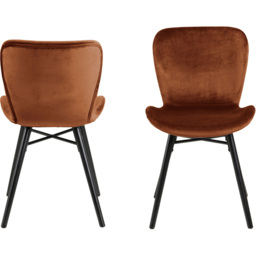 Florence Batilda Set of 2 Copper Dining Chairs - Brown - Furniture To Go - Wilko - thumbnail 3