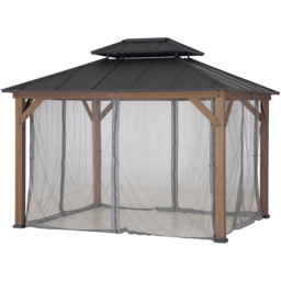 Sunjoy 3 x 3.6m Accessory Netting for Cedar Wooden Gazebo (Gazebo Not Include) - Size: 1 x 424 x 293cm - Grey - Wilko