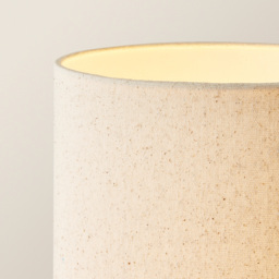 ValueLights Wyatt Natural Linen Tall Lamp Shade Walnut Wood Bobbin LED Floor Lamp - Size: 129.5 x 20 x 20cm - Cream - Wilko - thumbnail 4