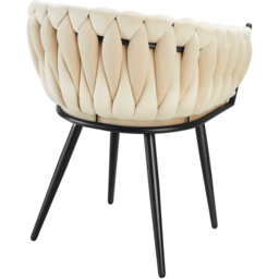 tectake Astano Set of 6 Sand Velvet Padded Knot Design Dining Chair - Yellow - Wilko - thumbnail 5