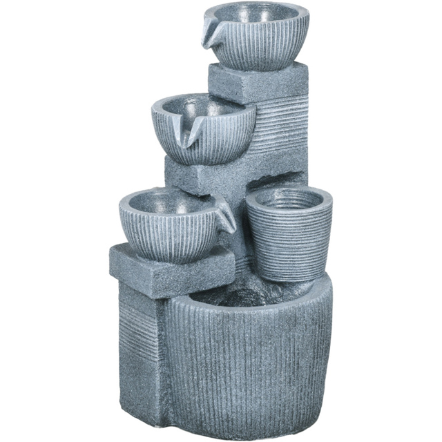 Outsunny Outdoor LED Water Fountain - Size: 57 x 27 x 31cm - Grey - Wilko - image 1