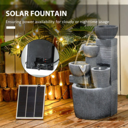 Outsunny Outdoor LED Water Fountain - Size: 57 x 27 x 31cm - Grey - Wilko - thumbnail 7