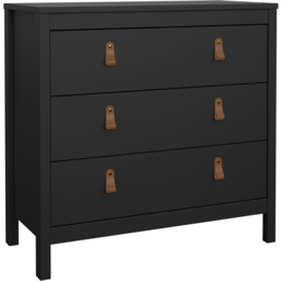 Florence Barcelona 3 Drawer Matt Black Chest of Drawers - Wilko - thumbnail 3