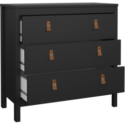 Florence Barcelona 3 Drawer Matt Black Chest of Drawers - Wilko - thumbnail 5