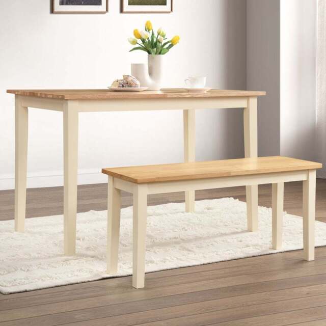 Furniturebox Salisbury Terfyn 2 Seater Dining Bench Set Cream - Wilko - image 1