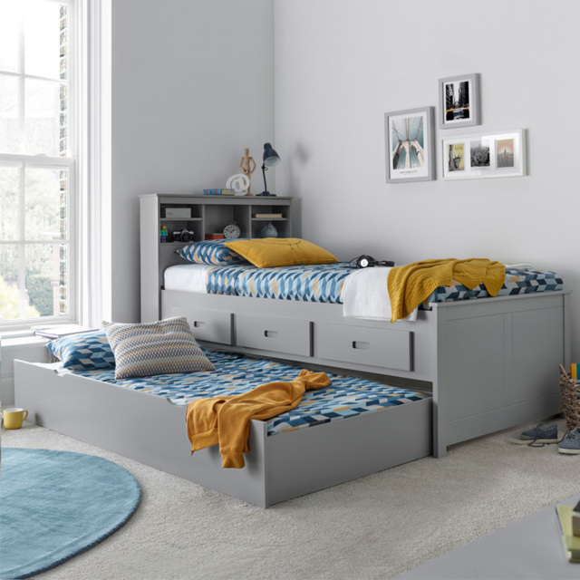 Veera Grey Guest Bed Trundle - Size: Single - Bedmaster - Wilko