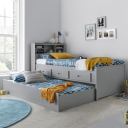 Veera Grey Guest Bed Trundle - Size: Single - Bedmaster - Wilko - thumbnail 1