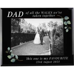 Personalised Memento Personalised of All The Walks Glass Wedding Frame 5 x 7 inch - Size: 1.9 x 2.4 x 0.1cm - Black - Wilko - thumbnail 1