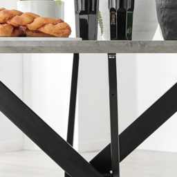 Furniturebox Arona Valera Concrete Effect 6 Seater Round Dining Set Grey and White - Wilko - thumbnail 7