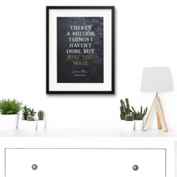 Artery8 Slate Hamilton Musical Million Things Just You Wait Quote Framed Wall Art Print 30 x 41cm - Size: 43.3 x 33.3 x 1.5cm - Black - Wilko - thumbnail 4