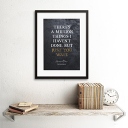 Artery8 Slate Hamilton Musical Million Things Just You Wait Quote Framed Wall Art Print 30 x 41cm - Size: 43.3 x 33.3 x 1.5cm - Black - Wilko - thumbnail 3