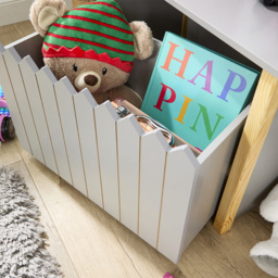 Home Source Ziggy Single Drawer Matt Grey Picket Fence Design Kids Storage Unit - Size: 48 x 60 x 30cm - Wilko - thumbnail 7