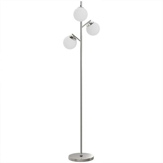 HOMCOM Silver 3 Light Tree Floor Lamp - Size: 22 x 52 x 59cm - Wilko - image 1