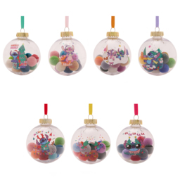Disney Stitch Pom Pom Christmas Baubles 7 Pack - Size: 8 x 10.8 x 16.7cm - Multi - Wilko - thumbnail 1