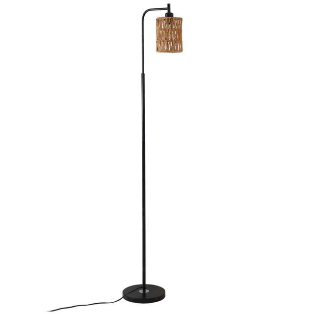 Living and Home Brown Cylindrical Shade Floor Lamp - Size: 170 x 25 x 25cm - Wilko - image 1