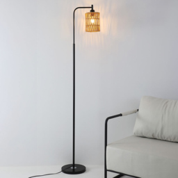 Living and Home Brown Cylindrical Shade Floor Lamp - Size: 170 x 25 x 25cm - Wilko - thumbnail 3