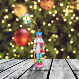 St Helens Blue Hat Multicolour Nutcracker Christmas Tree Decoration - Size: 4 x 4 x 13cm - Wilko - thumbnail 4