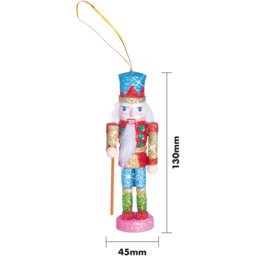 St Helens Blue Hat Multicolour Nutcracker Christmas Tree Decoration - Size: 4 x 4 x 13cm - Wilko - thumbnail 6