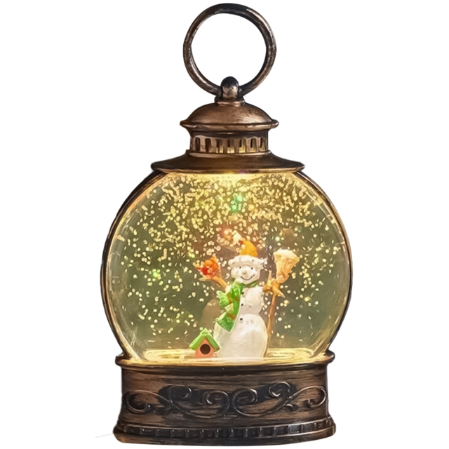 Marco Paul Snow Swirl Frosty Decor Lantern Decoration - Size: 13 x 9 x 4cm - Brown - Wilko - image 1