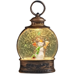 Marco Paul Snow Swirl Frosty Decor Lantern Decoration - Size: 13 x 9 x 4cm - Brown - Wilko - thumbnail 1