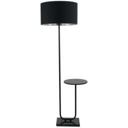 ValueLights Tavel Black LED Floor Lamp Table with Black and Chrome Lamp Shade - Size: 146 x 54 x 35cm - Wilko - thumbnail 1