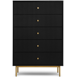 Devon 5 Drawer Black Chest of Drawers - Home Garden Direct - Wilko - thumbnail 3