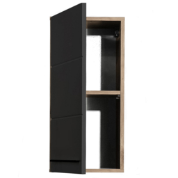 Julian Bowen Vista Single Door Black and Viking Oak Tall Wall Storage Unit - Size: 1 Door - Wilko - thumbnail 5