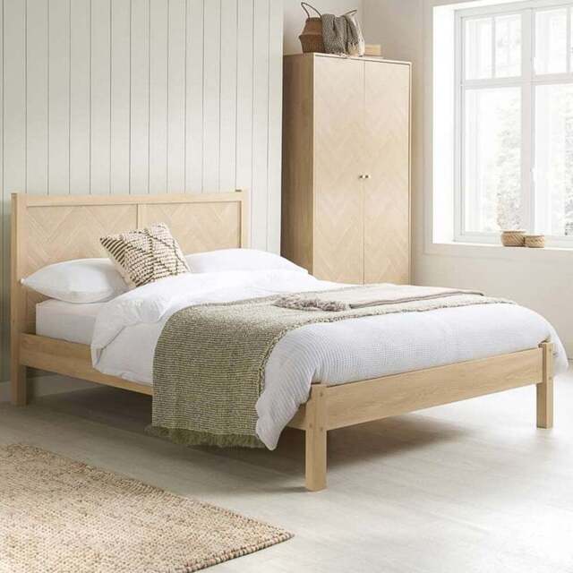 Birlea Herringford King Size Oak Bed - Brown - Wilko - image 1
