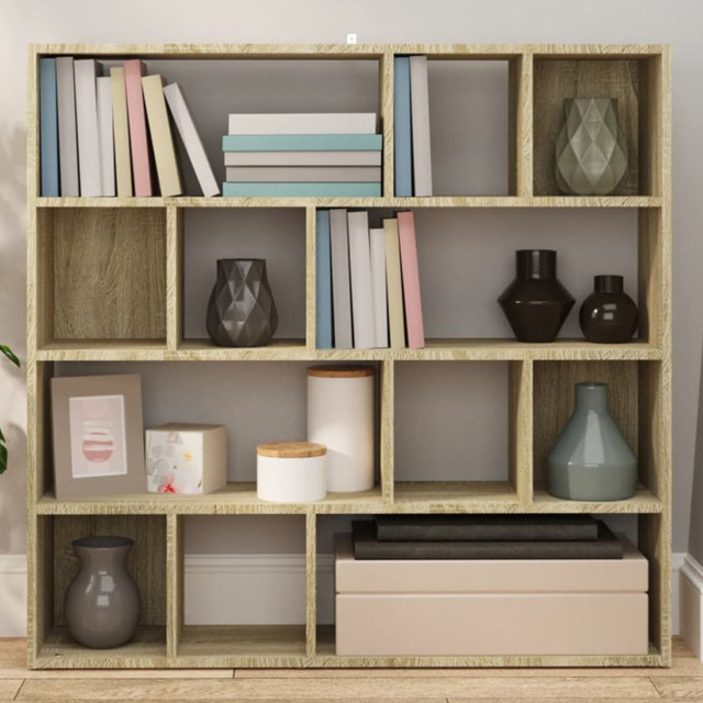 vidaXL 12 Shelf Sonoma Oak Bookcase - Brown - Wilko - image 1