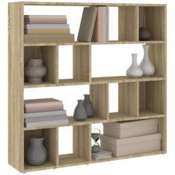 vidaXL 12 Shelf Sonoma Oak Bookcase - Brown - Wilko - thumbnail 4