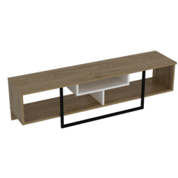 Decorotika Asal 3 Shelf Oak and White Black Modern TV Unit - Size: 40 x 150 x 35.2cm - Multi - Wilko - thumbnail 3