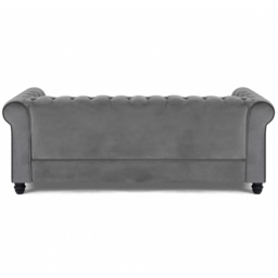 Home Detail Chesterfield 3 Seater Studded Grey Velvet Sofa - Wilko - thumbnail 4