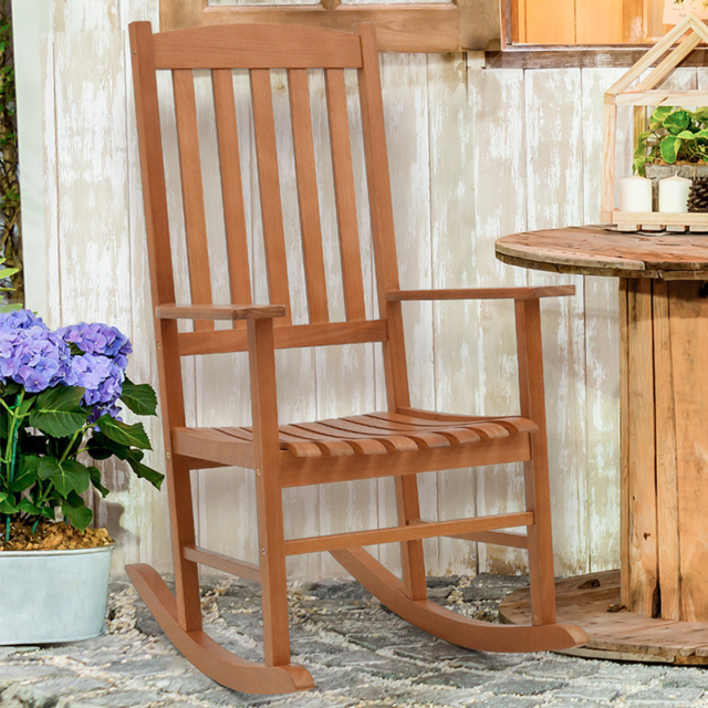 Costway Ergonomic Slatted Garden Rocking Chair - Wilko - image 1
