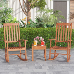 Costway Ergonomic Slatted Garden Rocking Chair - Wilko - thumbnail 6