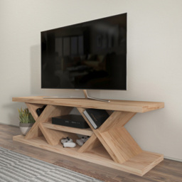 Decorotika Massi 8 Shelf Oak MDF TV Stand - Size: 42 x 136 x 37cm - Brown - Wilko - thumbnail 4