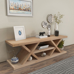 Decorotika Massi 8 Shelf Oak MDF TV Stand - Size: 42 x 136 x 37cm - Brown - Wilko - thumbnail 6