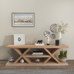 Decorotika Massi 8 Shelf Oak MDF TV Stand - Size: 42 x 136 x 37cm - Brown - Wilko - thumbnail 7