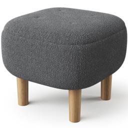 Living and Home Grey Wooden Footstool - Wilko - thumbnail 3