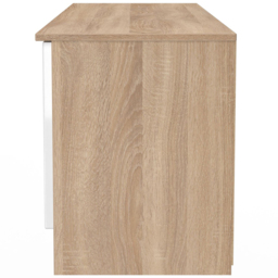 Crowndale Milan 2 Door 2 Drawer White Gloss and Bardolino Oak Wide TV Unit Ready Assembled - Size: 50 x 144 x 39cm - White Gloss & Bardolino Oak - Wil - thumbnail 4