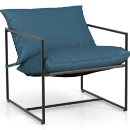 Costway Navy Sling Metal Accent Chair Set of 2 - Size: Single - Blue - Wilko - thumbnail 4