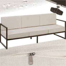 tectake Comosa 3 Seater Garden Sofa with Cushion - Brown - Wilko - thumbnail 3