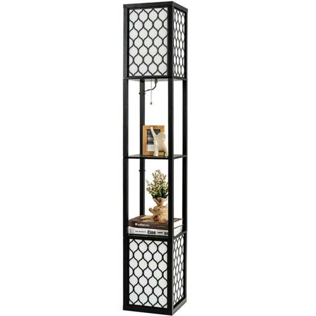 Costway 2 Shelf Storage Double Floor Lamp with Foot Switch - Size: 43 x 30 x 18cm - Multi - Wilko - image 1