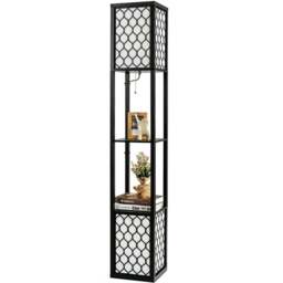 Costway 2 Shelf Storage Double Floor Lamp with Foot Switch - Size: 43 x 30 x 18cm - Multi - Wilko - thumbnail 1